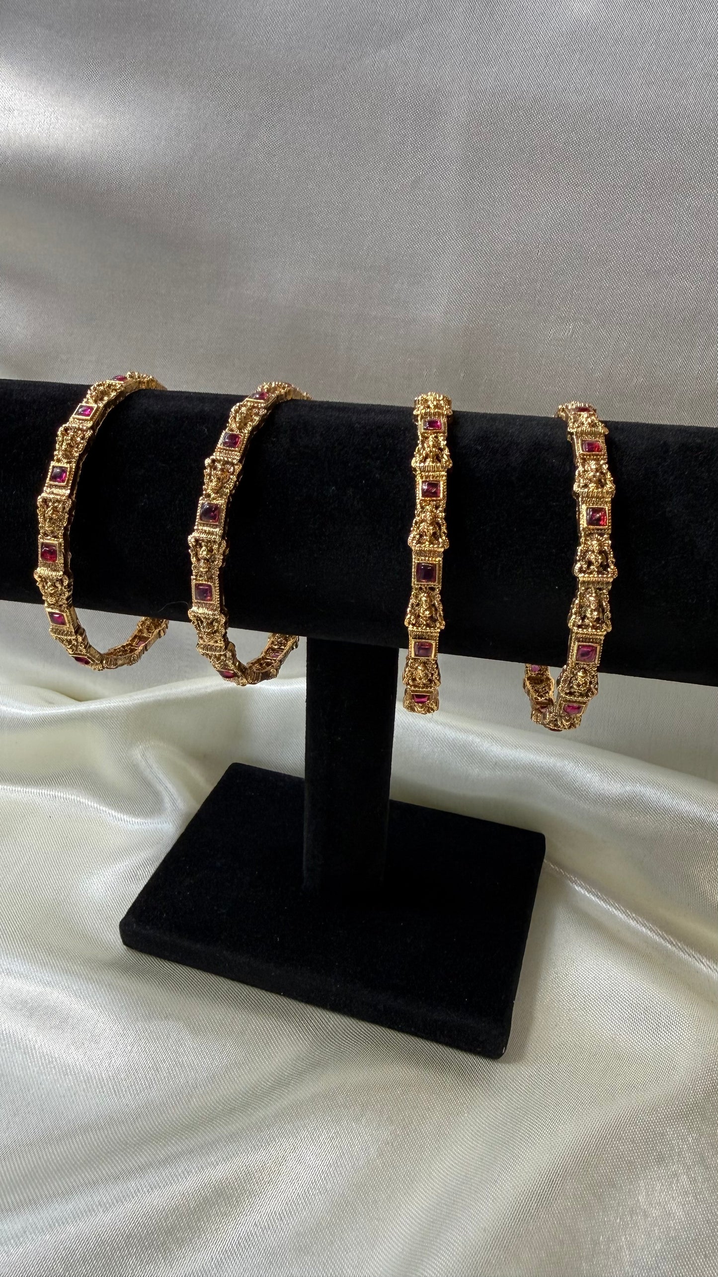 Set of 4 Ruby Gem Bangles