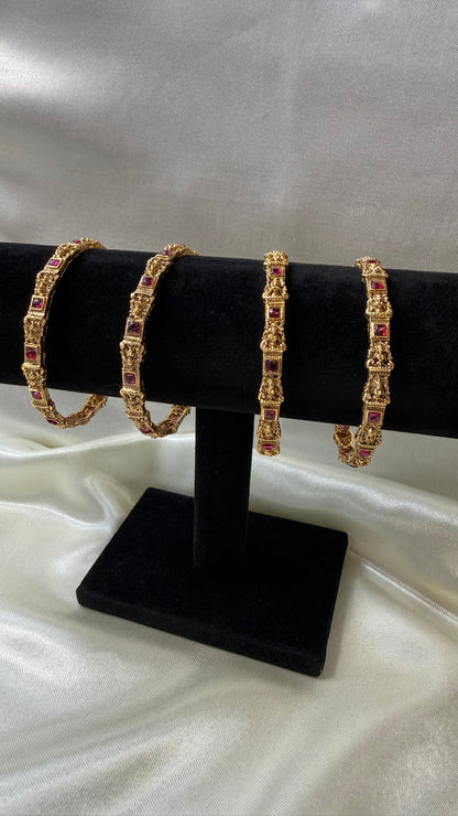 Set of 4 Ruby Gem Bangles