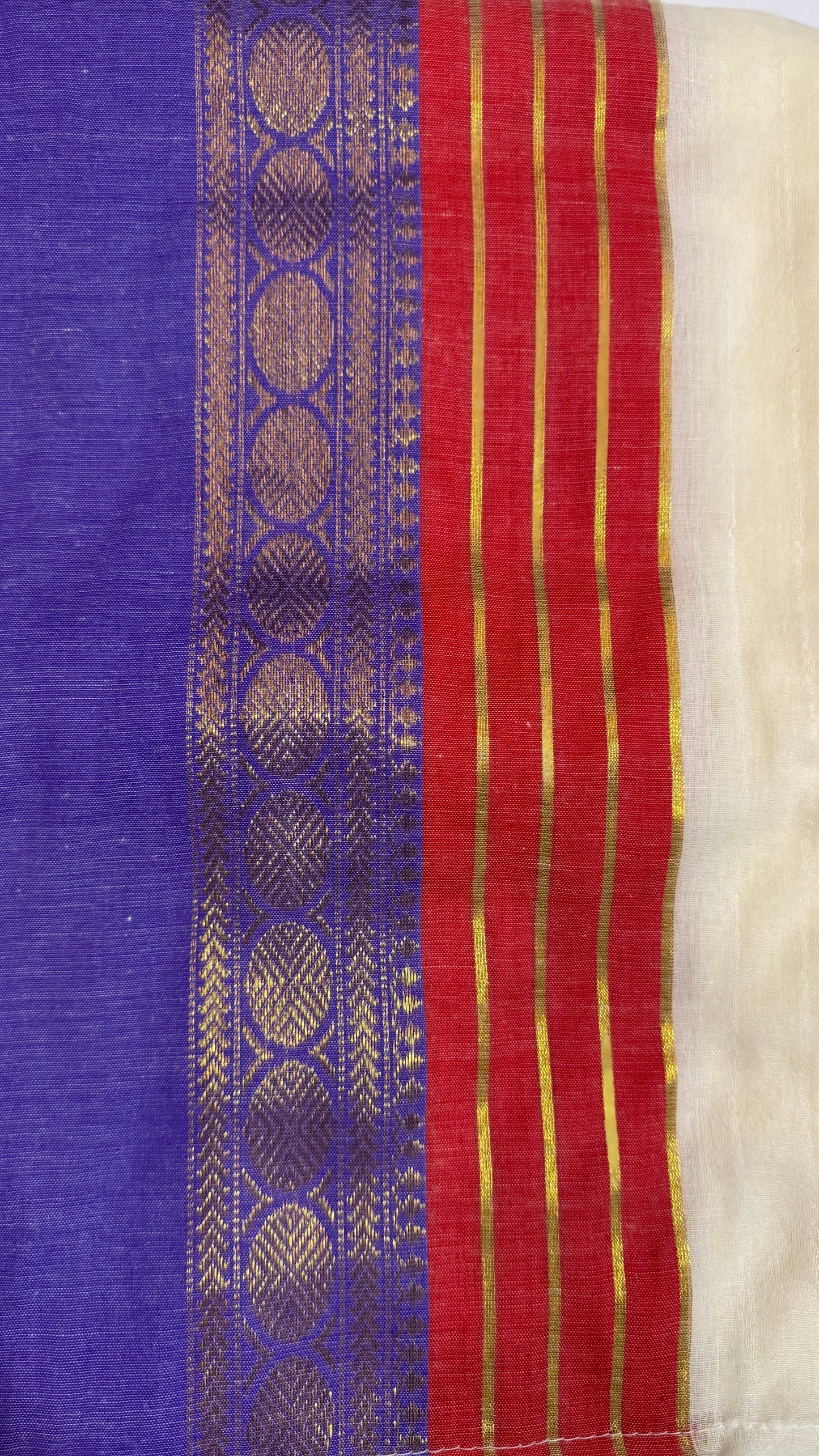 Purple & Pink Border Mul Cotton Saree