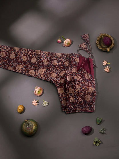 Handblock Kalamkari Cotton Halter Neck Blouse