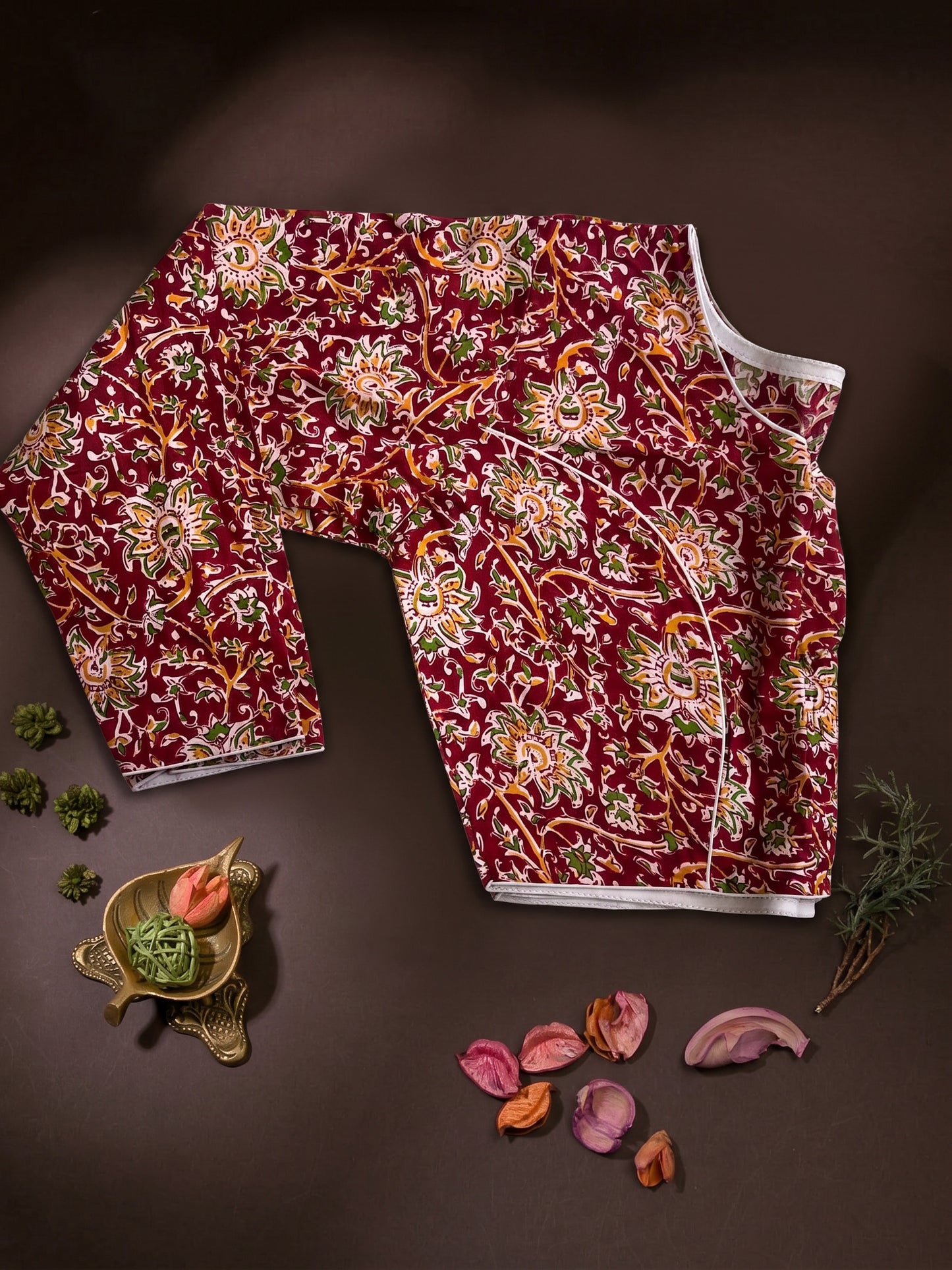 Cotton Boat Neck Full Sleeve Blouse
