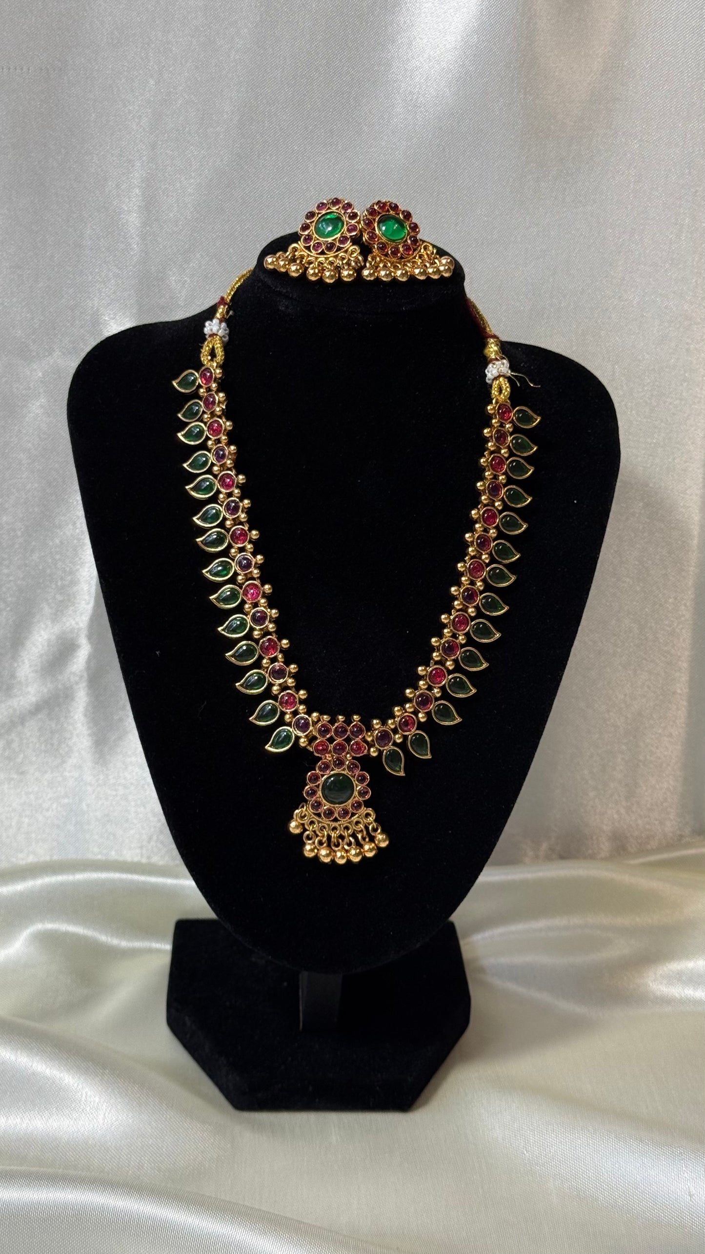 Long Leaf Necklace & Earring Set
