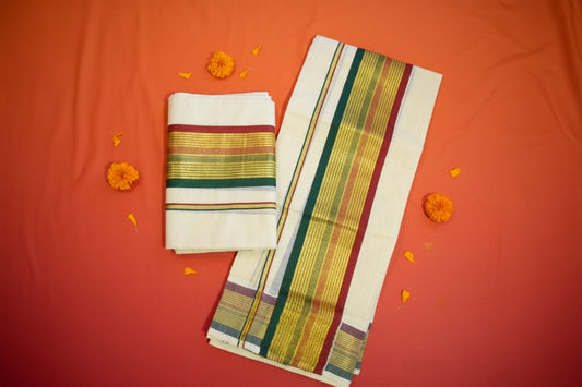 Red & Green Set Mundu